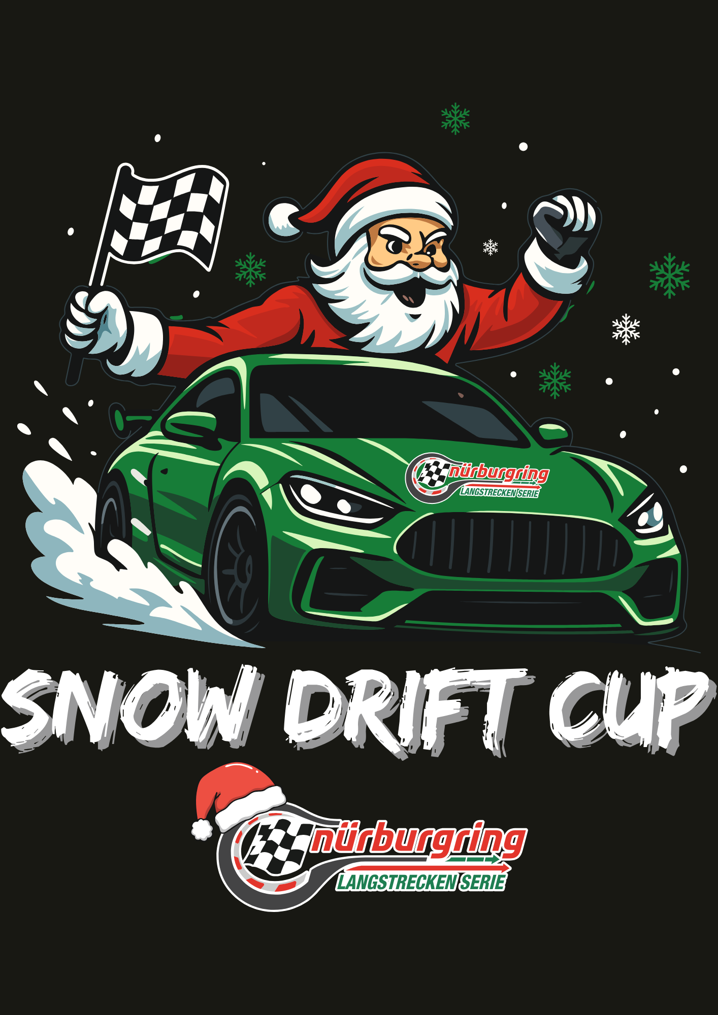 Kinder Hoodie schwarz "NLS Drift Cup" Christmas Edition